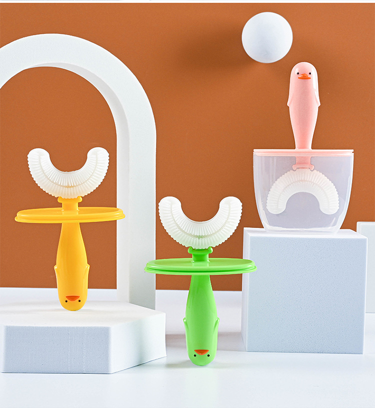 New kids U shape silicone sonic manual bebé cepillo de dientes boca incluido cepillo de dientes limpieza oral cepillo de dientes para niños pic 16