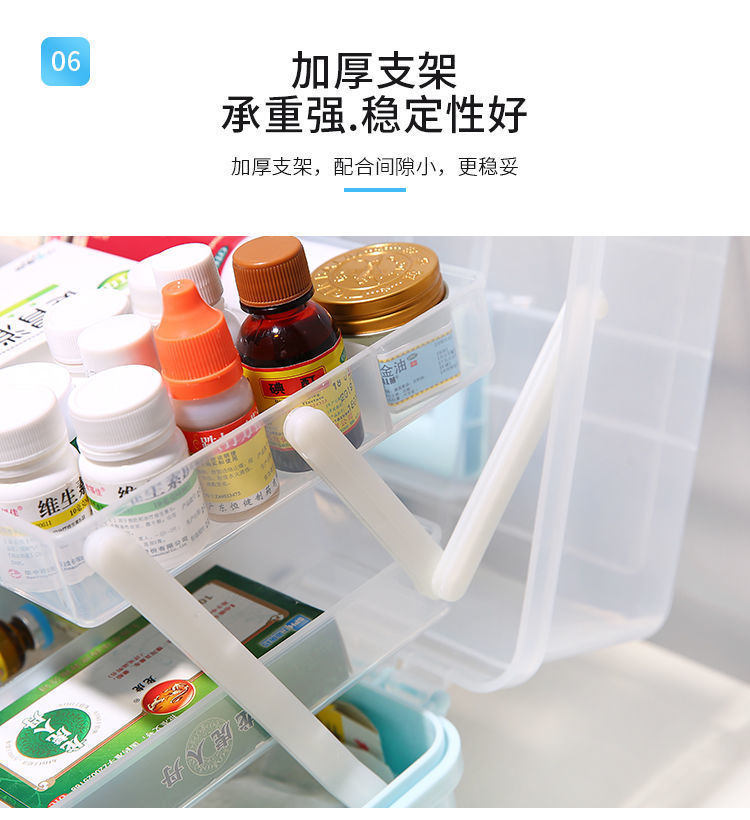Household medicine classification storage box, medicine box, multi-layer large-capacity portable medical emergency standby medicine box, family size pic 6