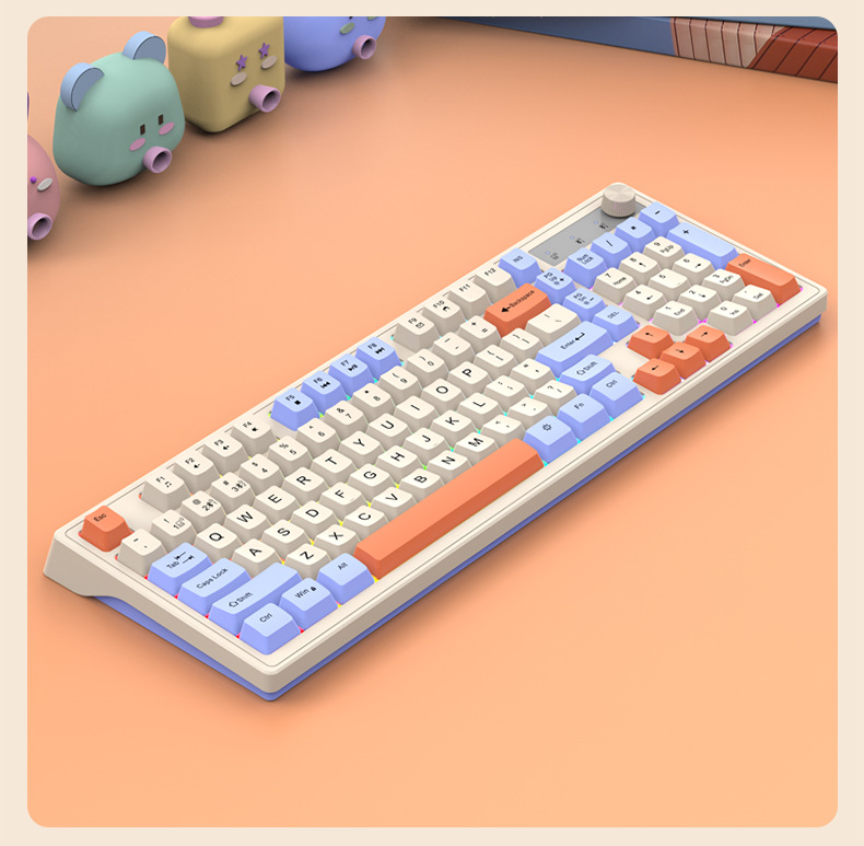 Viper K98 wireless Bluetooth dual-mode mechanical feel keyboard, fashionable color-blocking office luminous gaming computer keyboard pic 18