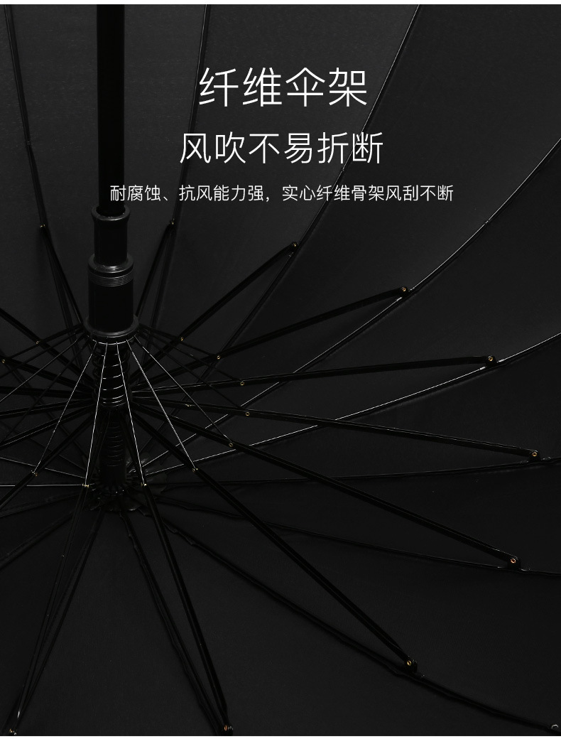 雨伞直杆伞双层长柄伞高尔夫伞广告伞商务礼品雨伞批发可印刷logo详情17