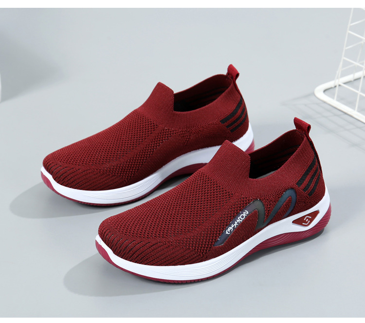 2023新款飞织一脚蹬袜子口休闲女鞋按摩底透气妈妈鞋健步运动鞋详情47