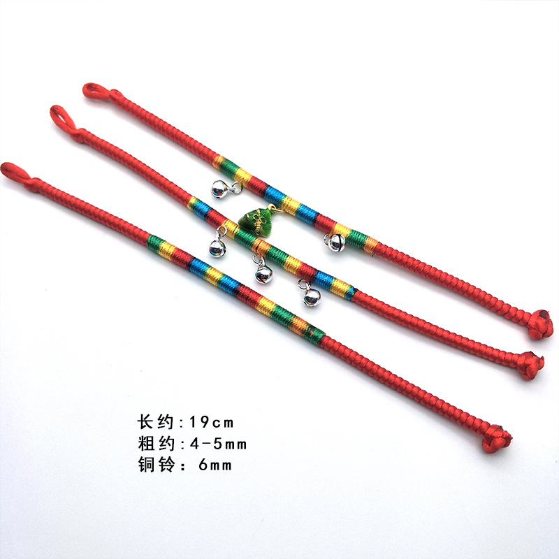 Retro ethnic style alloy oil-dripping small zongzi, Dragon Boat Festival colorful bracelet pendant, five-color string and rope accessory pic 2