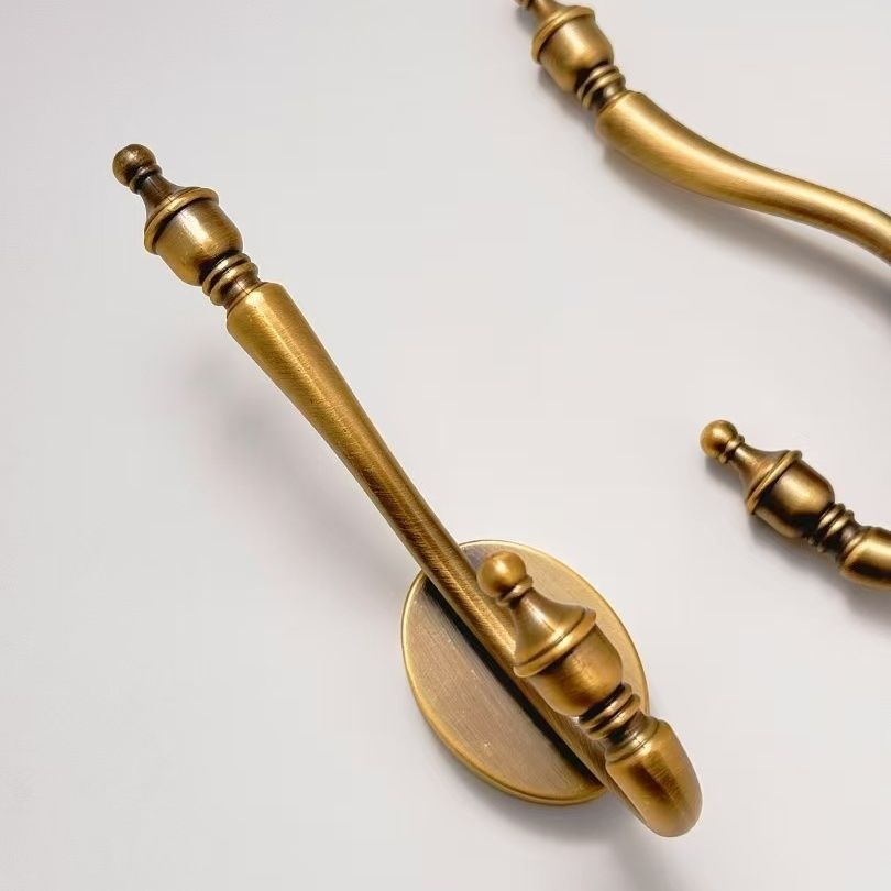 法式仿古挂衣钩实木门后挂钩衣柜衣帽钩玄关墙壁单个挂钩黄古铜详情9