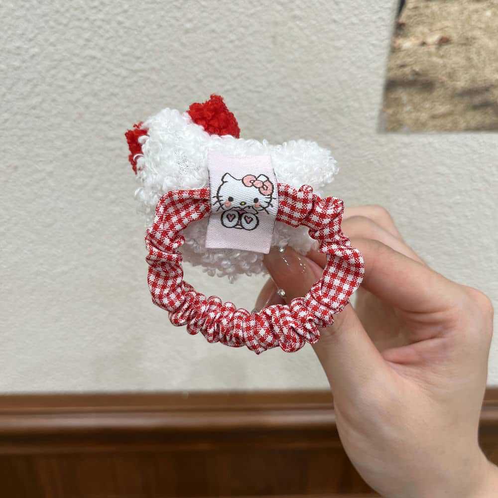Cute Duffy bear Shirley Rose hair band, red checkered bow, large intestine hair band pic 8