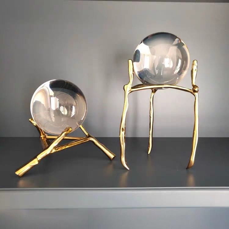 Crystal ball ornaments, European-style living room, model room, soft furnishings, study, entrance hall, office, American-style wine cabinet, light luxury handicrafts pic 4