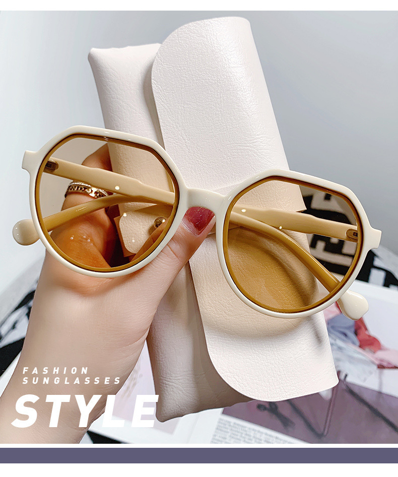 新款果冻时尚太阳镜女墨镜ins潮流网红爆款茶色太阳眼镜详情2