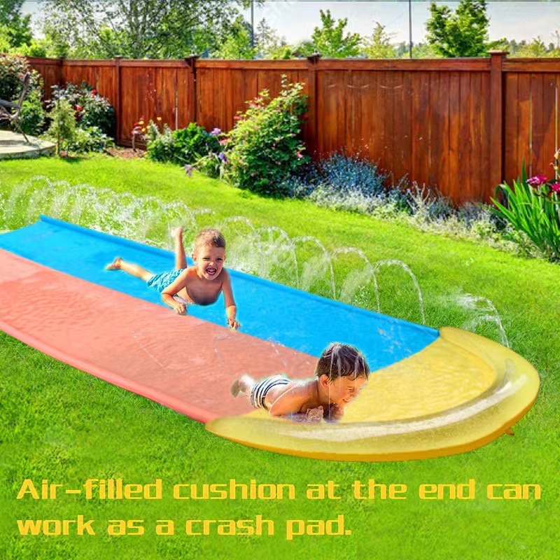Cross-border exclusive family interactive toys, courtyard lawn water slides, home amusement parks, double water slides pic 5