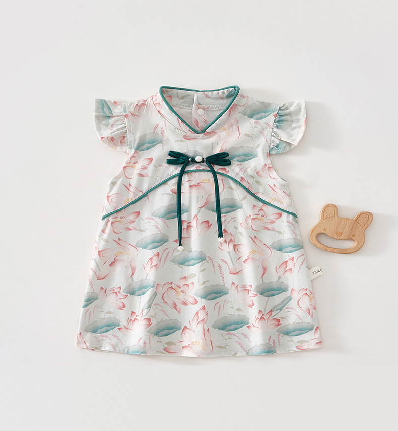 فساتين صيفية جديدة لطفلة من الخمير النقي للأطفال، تنورة صينية قديمة pic 11