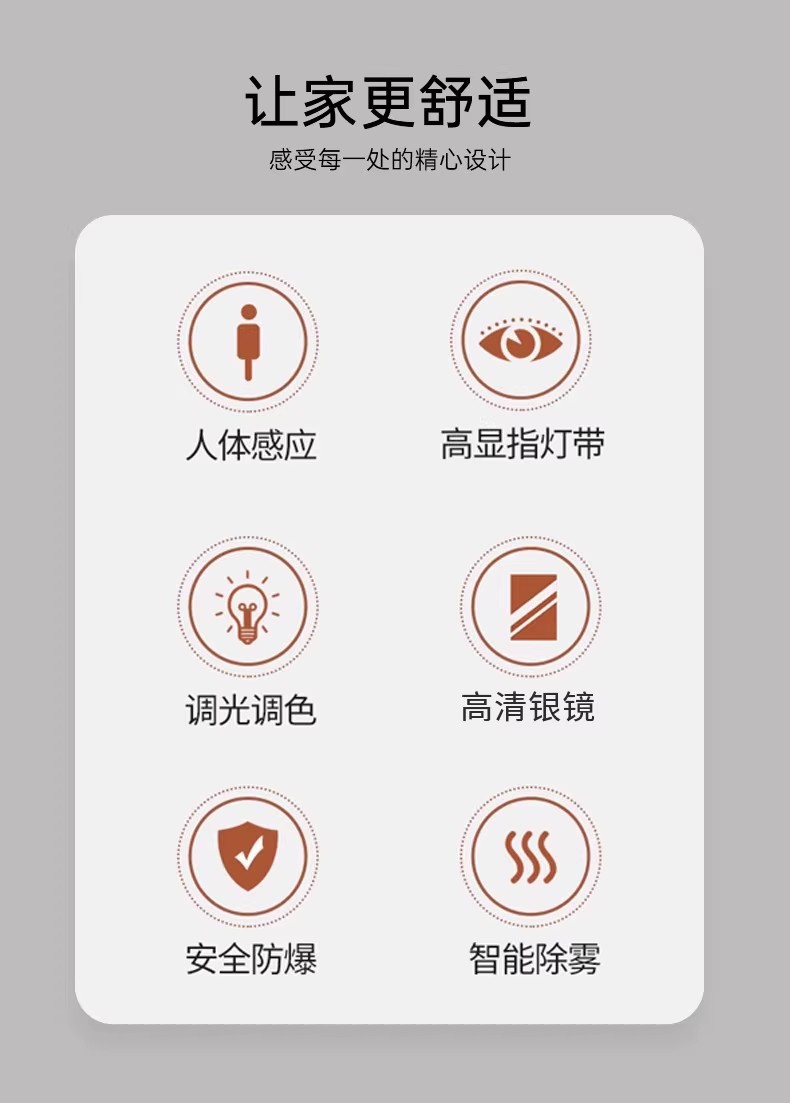 拱形LED带灯化妆镜 智能防雾卫生间洗手间壁挂式浴室镜 厕所卫浴镜配浴室柜精品卫浴精品卫浴精品卫浴精品卫浴精品卫浴详情4