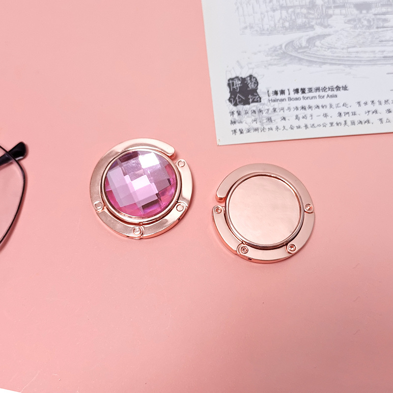 创意折叠包包挂钩便携圆形金属挂包器无痕办公室折叠桌面挂钩批发详情15