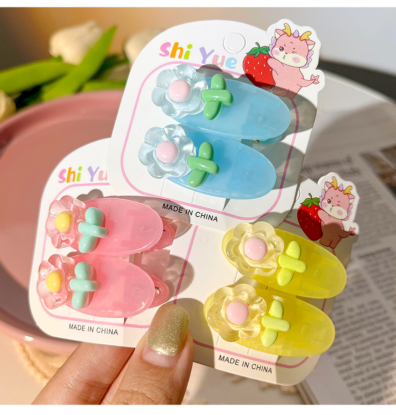 夏季花朵儿童发夹批货小女孩椭圆夹边夹碎发夹可爱学生小夹子头饰详情4