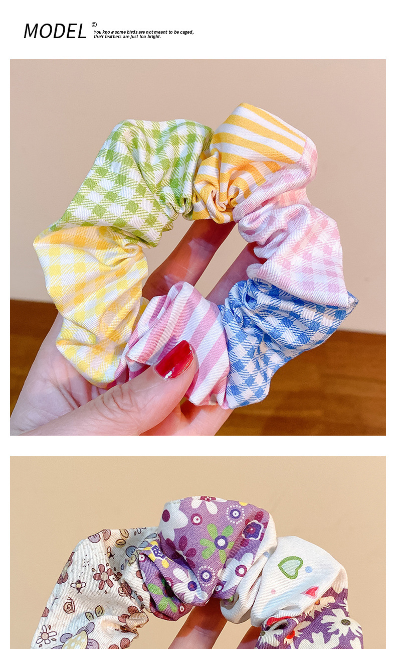 2023春季碎花发圈田园风格纹大肠发圈发饰女再生可回收布料RPETG详情7