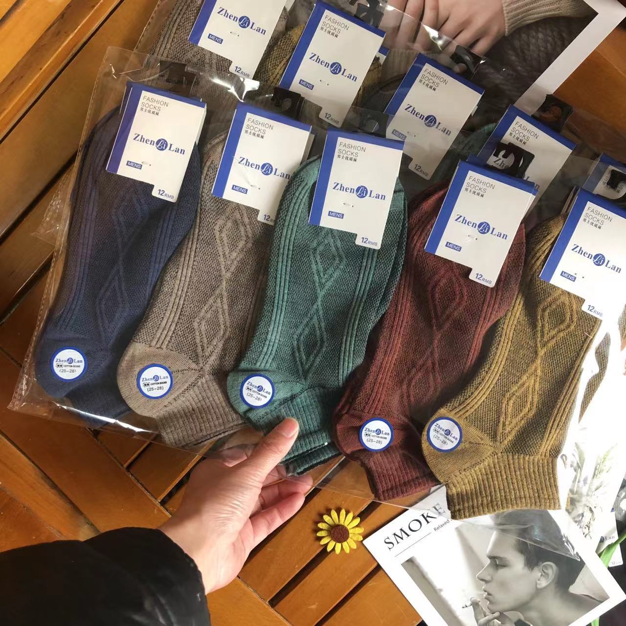 供商超袜子批发5-10双装男士运动短袜ins网红同款小清新花边女袜详情9