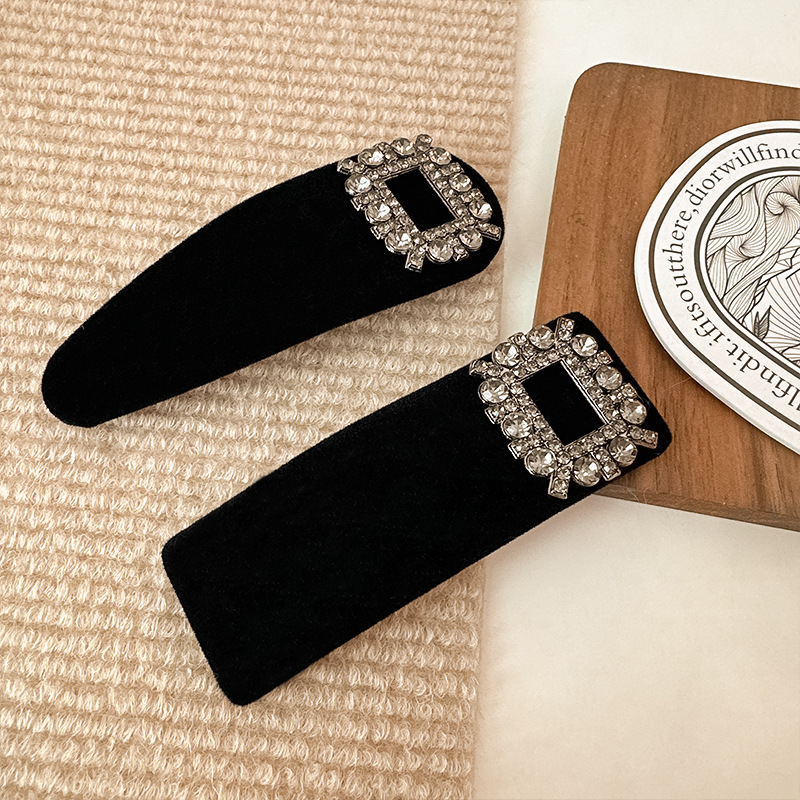 韩国时尚复古新款水钻雪花丝绒BB夹发夹侧边刘海碎发夹高级发饰详情10