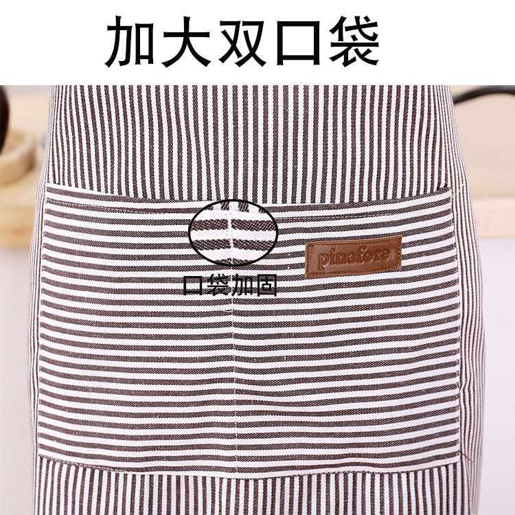 Cotton and linen neck hanging striped export apron, home, restaurant, kitchen, baking waist, Japanese work apron wholesale with printing pic 12