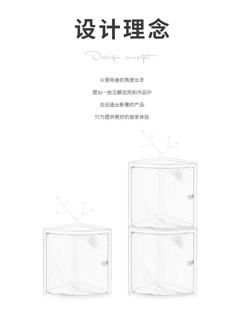 Non-drilling storage cabinet, corner bathroom rack, wall-mounted cosmetic storage box, multi-functional kitchen storage rack pic 1