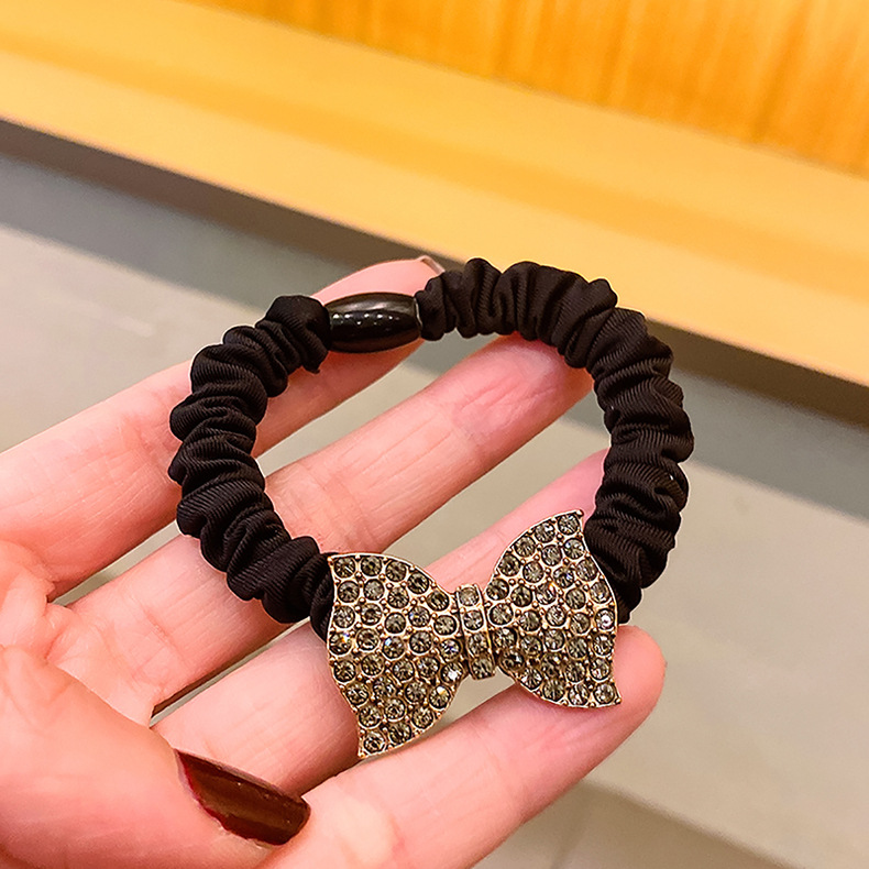 合金水钻头绳发圈 韩版高级复古头发绳小肠圈皮筋女饰品发饰批发详情13