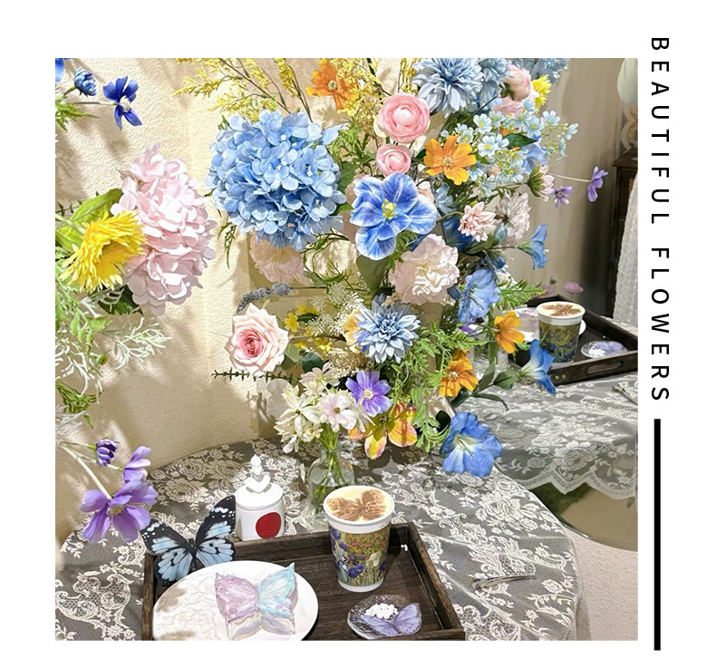 莫奈花园仿真花仿真花束法式婚礼装饰花高级感场景布置手感假花详情21