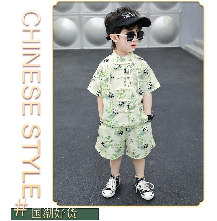 国潮儿童汉服两件套2024夏季新款男孩短袖短裤夏装新中式国风夏款宝宝详情12