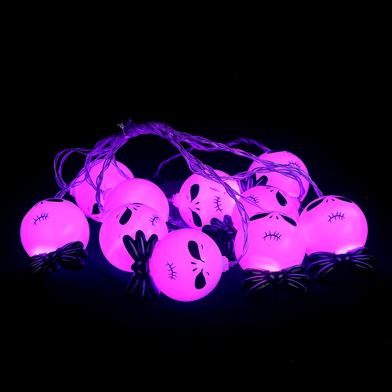 万圣节灯串南瓜骷髅灯节日装饰灯场景布置灯万圣节LED电池盒灯串详情8