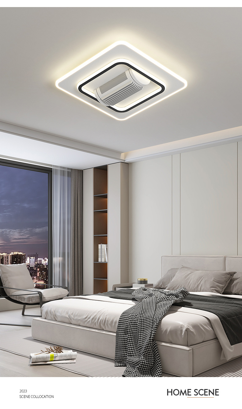智能语音无叶风扇灯吸顶灯大客厅主灯简约现代LED卧室餐厅吊灯具详情11