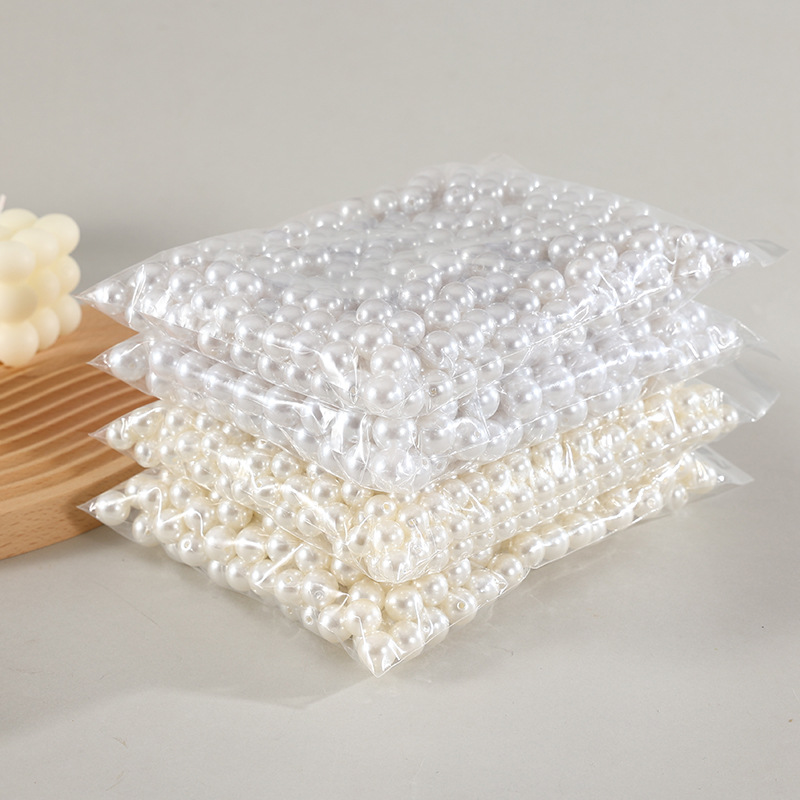 ABS imitation pearl loose beads diy accessories decoration fake pearl double-hole round beads 3-40mm wedding pearl wholesale pic 7