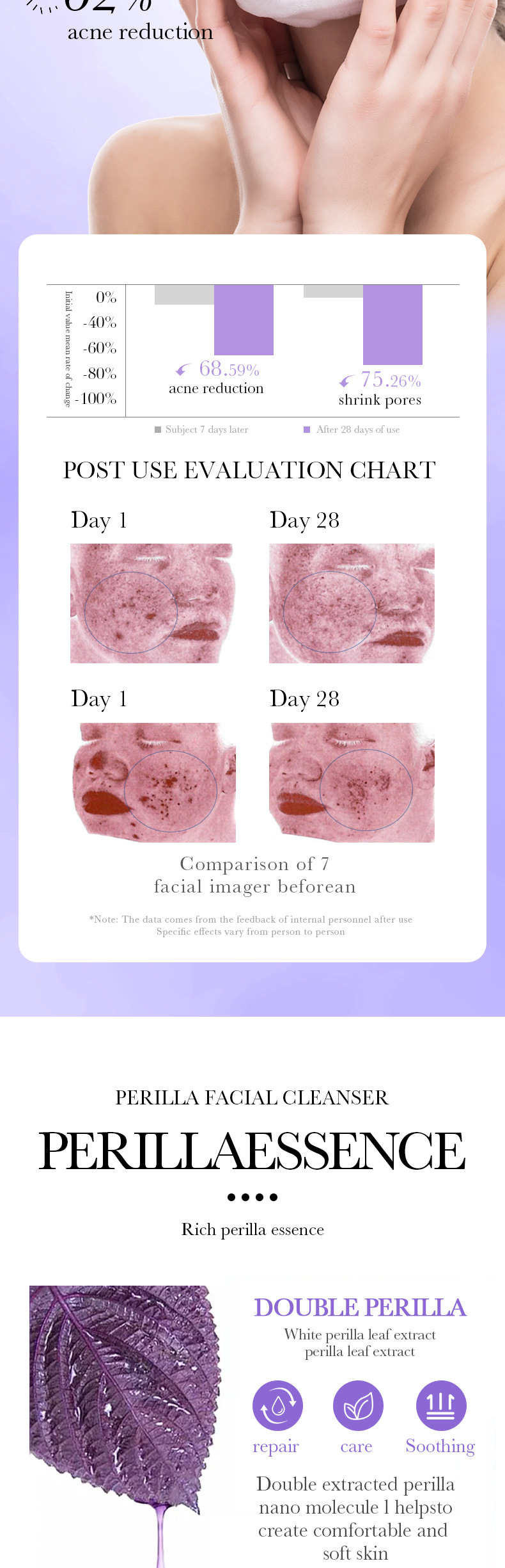 Cross-border foreign trade BIOAOUA Polypeptide Perilla Moisturizing Anti-Wrinkle Facial Cleanser Deep Cleansing Moisturizing Foam Facial Cleanser pic 4