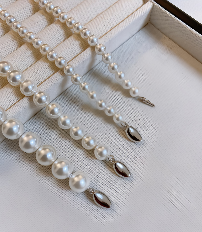 施家仿澳白珍珠项链女轻奢小众高级感春夏气质叠戴锁骨颈链2024详情15