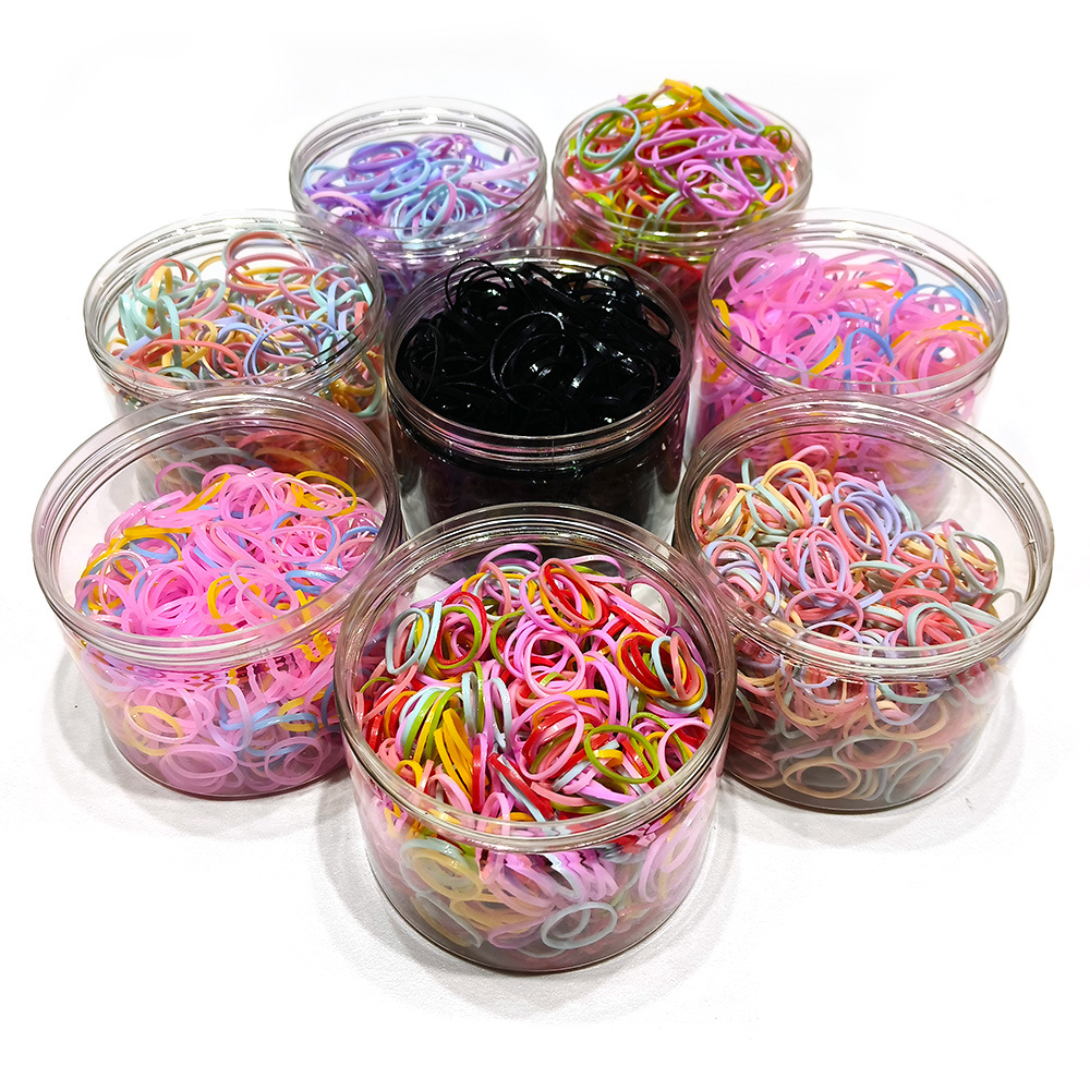 一次性皮筋圈 罐装彩色儿童头绳发圈头饰 高弹力橡皮筋扎头绳批发详情4