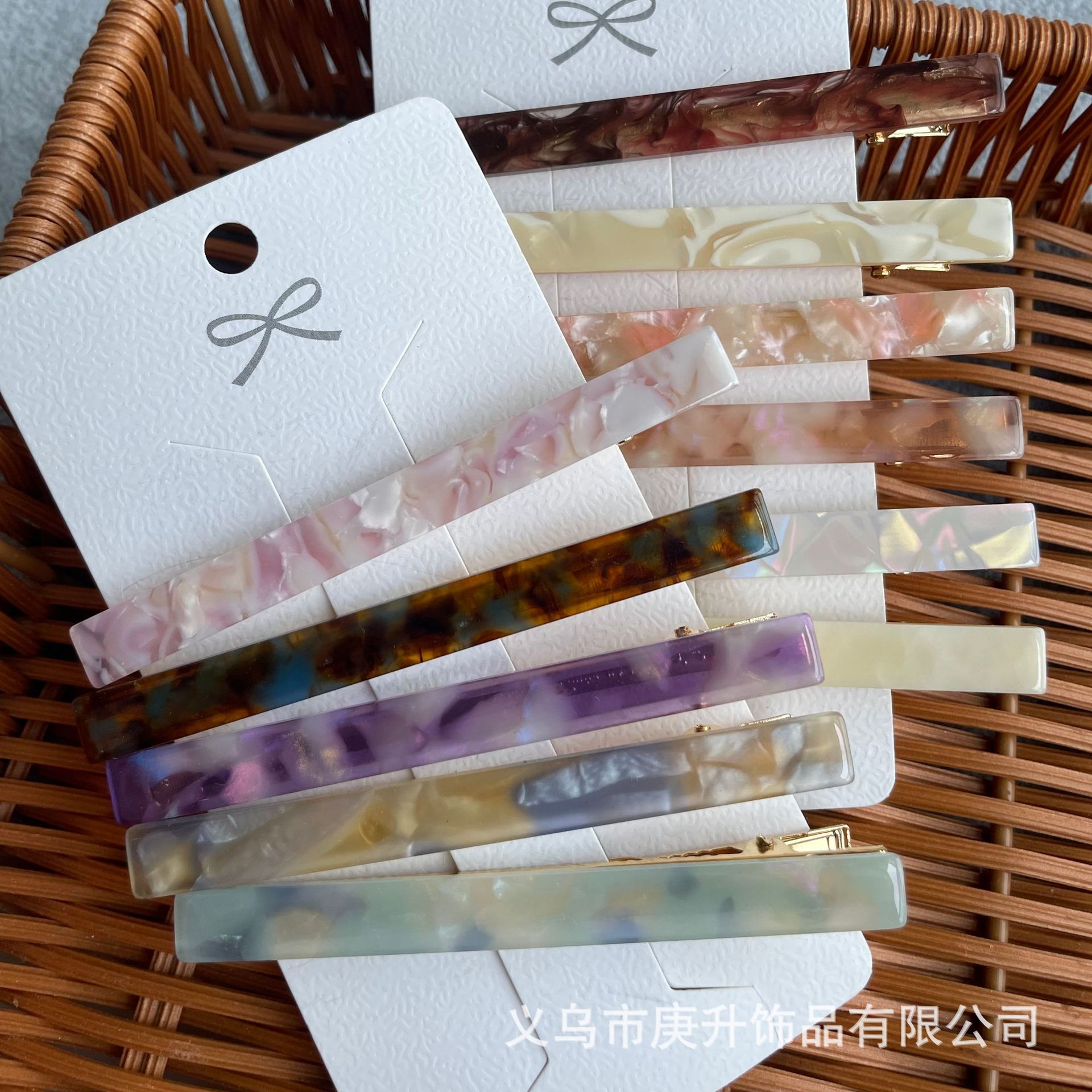 现货批发醋酸发夹侧边刘海夹无痕发卡女夏季网红化妆鸭嘴夹子头饰详情4