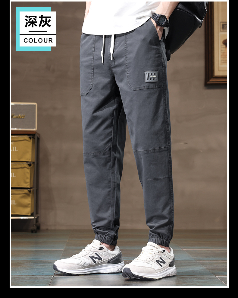 2024春夏新款工装哈伦运动大码宽松多兜束脚休闲裤男薄Men Casual详情15