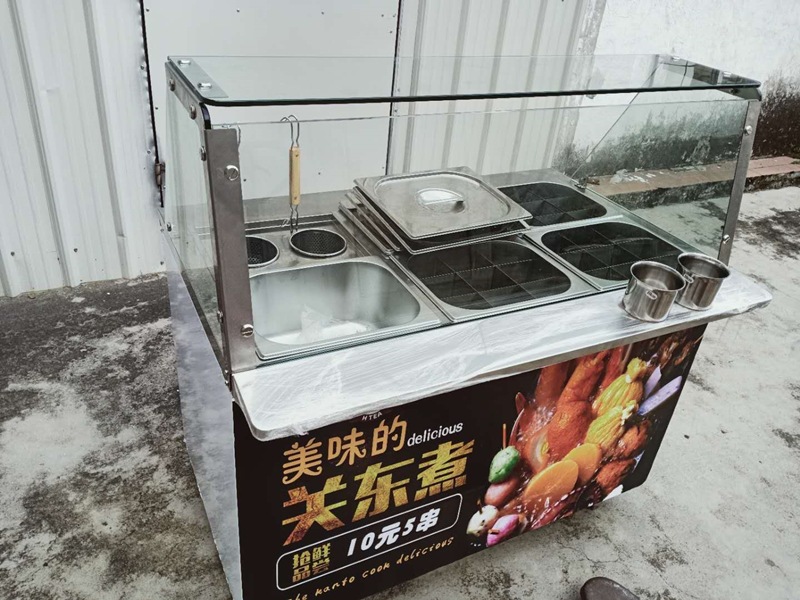 Qianmai Oden Machine EH-800 with glass cover, convenience store electric noodle cooker, commercial spicy hot pot skewer machine pic 10
