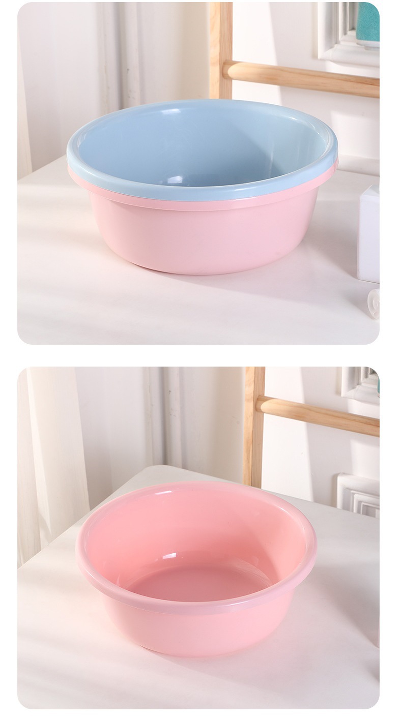 家用塑料加厚洗脸盆学生宿舍洗漱盆塑料圆形厨房洗菜盆洗脚洗衣盆详情6
