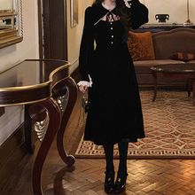 明星同款碎花连衣裙女2023春新款韩版气质长袖印花V领裙子潮详情1