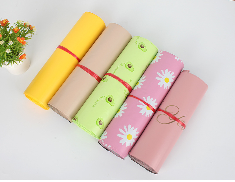 Apricot-colored express delivery bags, brand new material thickened packaging bags, pink e-commerce express delivery packaging bags, self-adhesive bags, custom waterproof bags pic 4