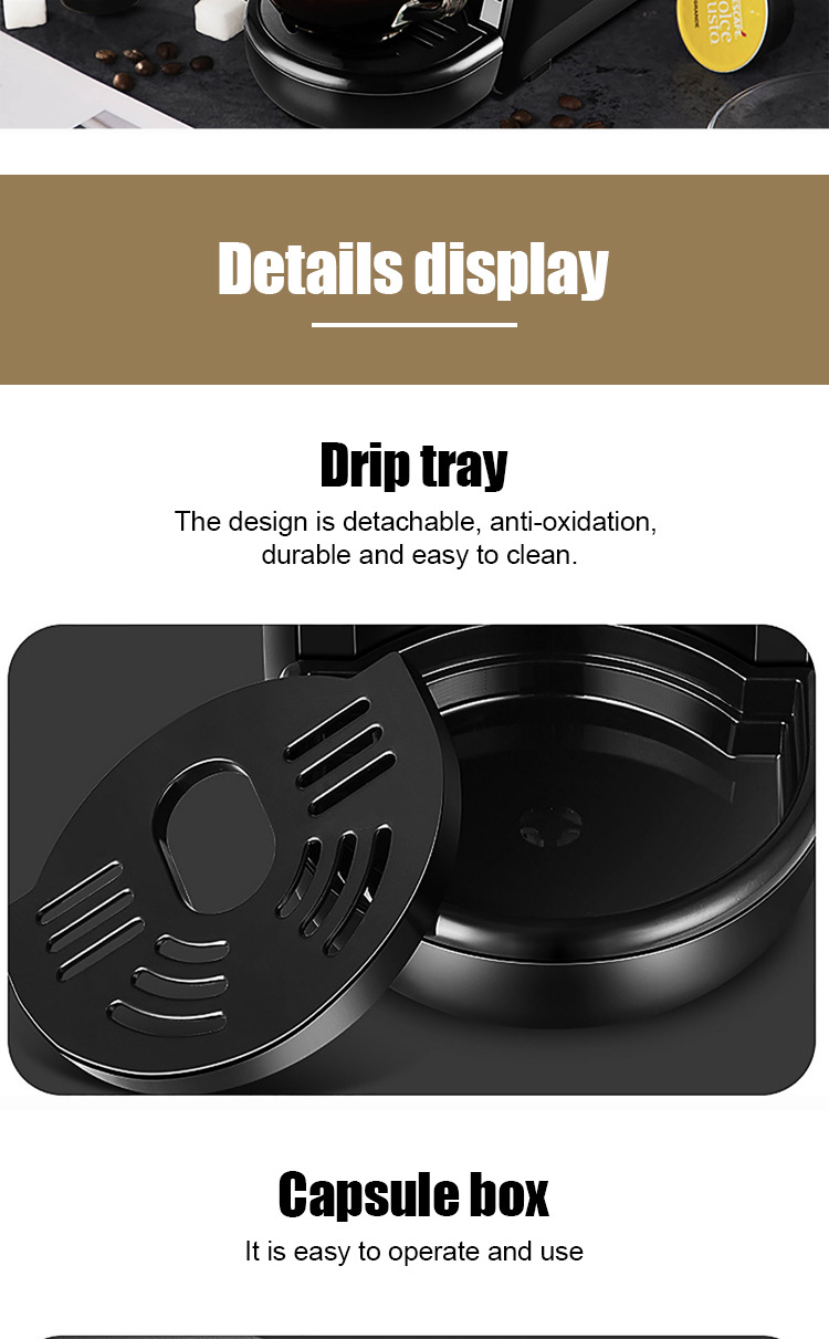 Cross-border foreign trade SOKANY516 Italian capsule coffee machine Portable office small household coffee pot pic 9