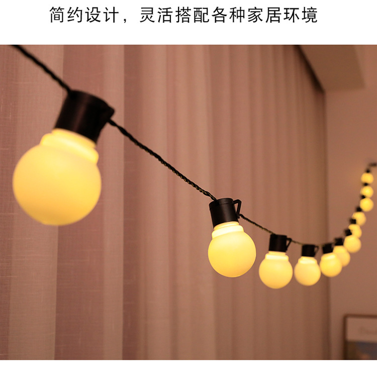 网红室内庭院装饰灯婚庆布置户外防水灯LED球泡灯串LED太阳能灯串详情9