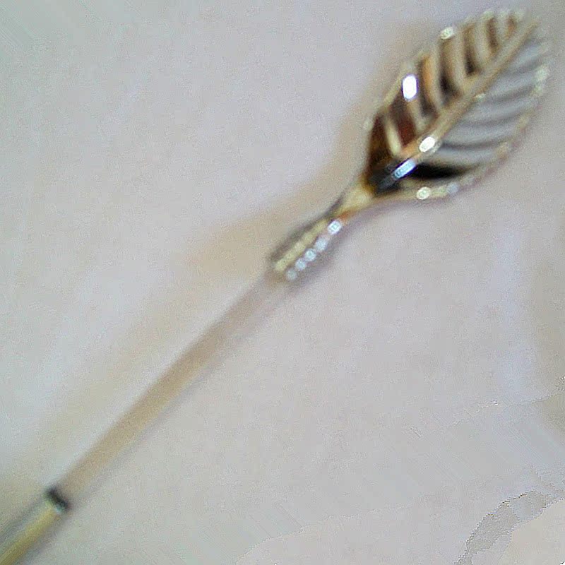 Creative tableware, retro crystal handle, leaf-shaped coffee spoon, premium spoon, small blender, bronze spoon JY46 pic 32