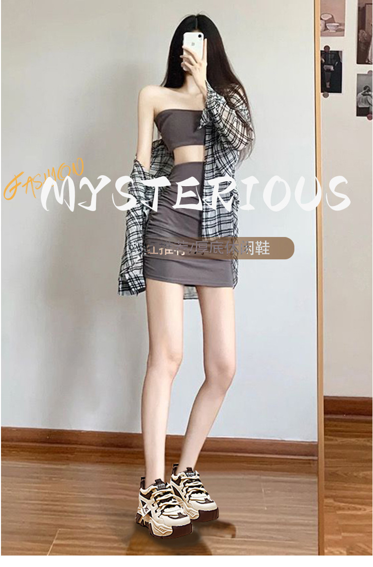 厚底老爹鞋女2024年秋冬季新款真皮女鞋增高加绒休闲运动阿甘女鞋详情1