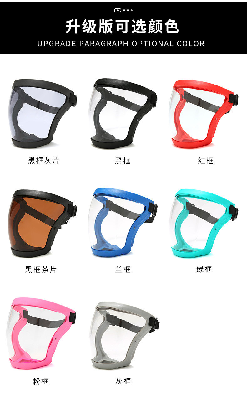 High-definition transparent protective face mask, anti-droplet, anti-dust, anti-dust, labor protection, cycling goggles, cross-border glasses 968 pic 16
