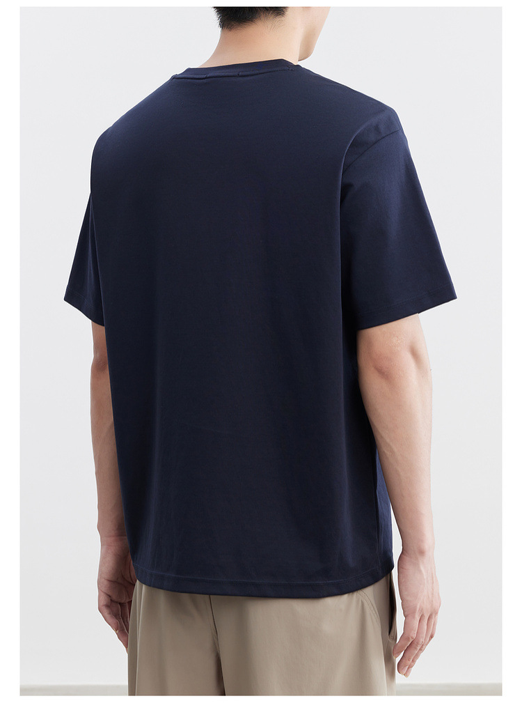 Quick-drying ice silk cotton round-neck cool-feeling foam printed short-sleeved T-shirt for men, 2024 summer new mercerized half-sleeved T-shirt pic 22