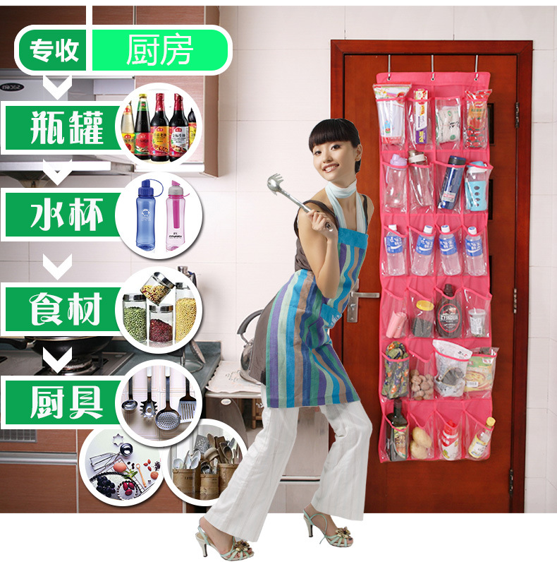 24-compartment rear door shoe storage hanging bag, wall-mounted non-woven fabric shoe transparent travel hanging shoe bag storage bag pic 12