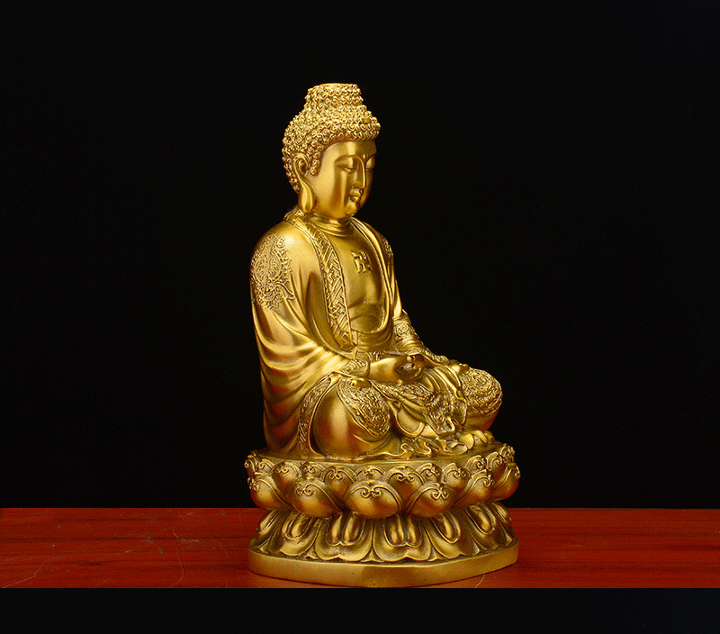 纯铜三宝佛像释迦牟尼阿弥陀佛药师佛摆件工艺品佛堂供奉掌柜推荐详情18