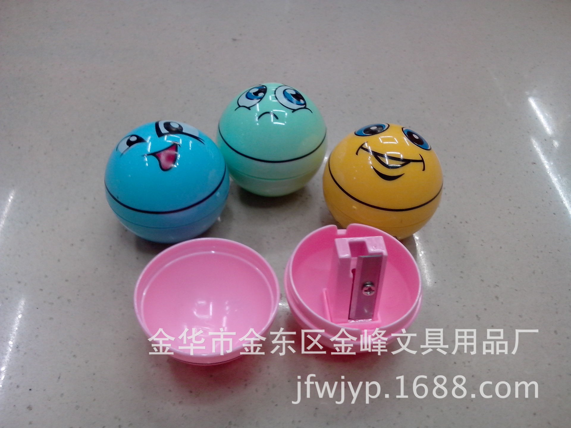 Smiling ball-shaped pencil sharpener, creative expression, manual pencil sharpener, student office pencil sharpener pic 6