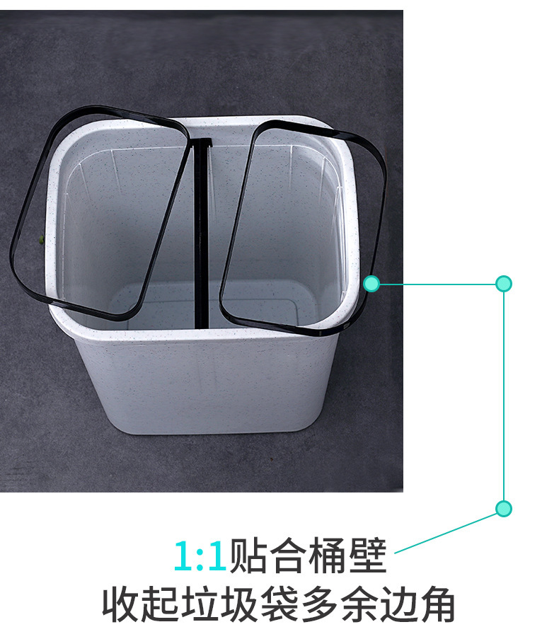 Wholesale of X127 kitchen classified trash cans, household storage plastic double-bucket dry and wet press large trash cans with LIDS pic 12