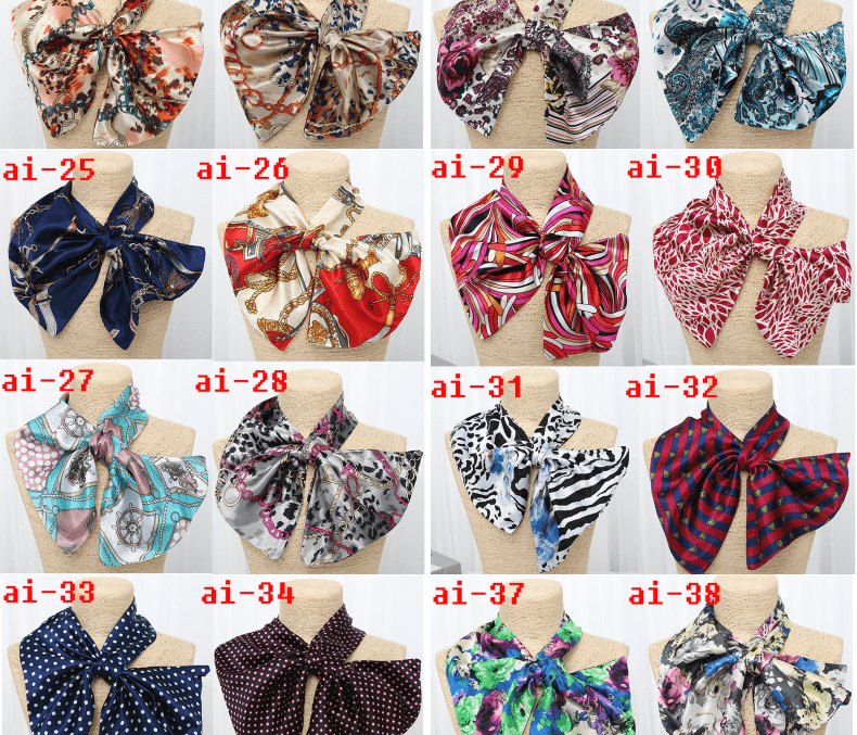 Versatile scarves, professional magic scarves, flight attendants, white-collar workers, work neckerchiefs, colored satin imitation silk printed, versatile silk scarves for women wholesale pic 8