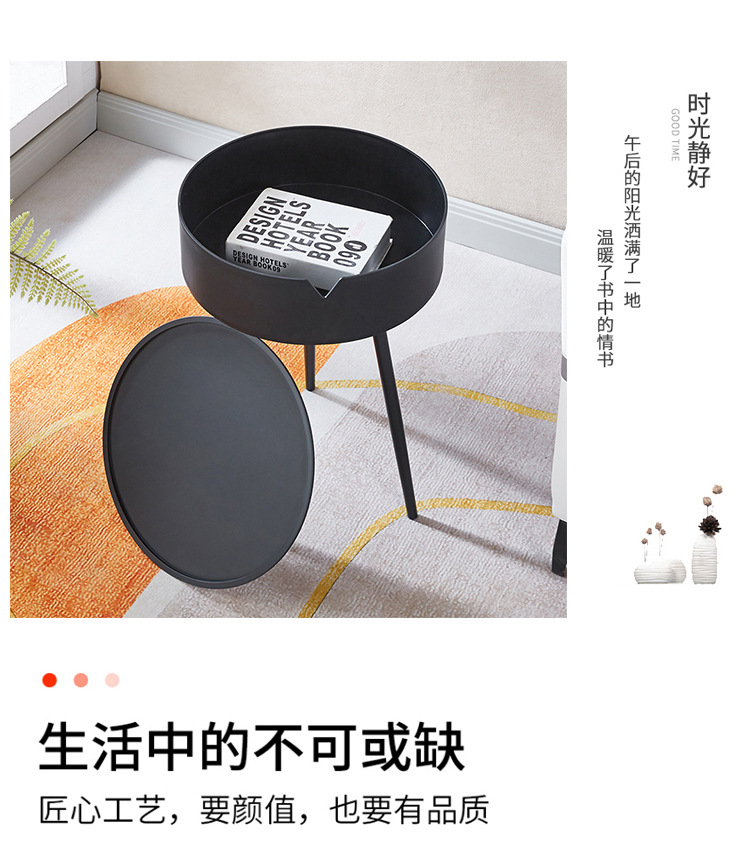 A round triangular table, a small table by the bedside of a girl in the bedroom, a modern and simple mini round table pic 8