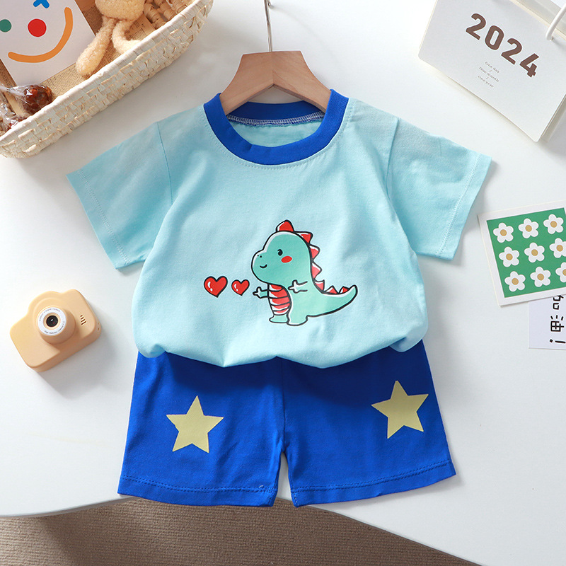 新款宝宝短袖t恤两件套纯棉男童夏装儿童半袖汗衫婴儿衣服厂家批详情8