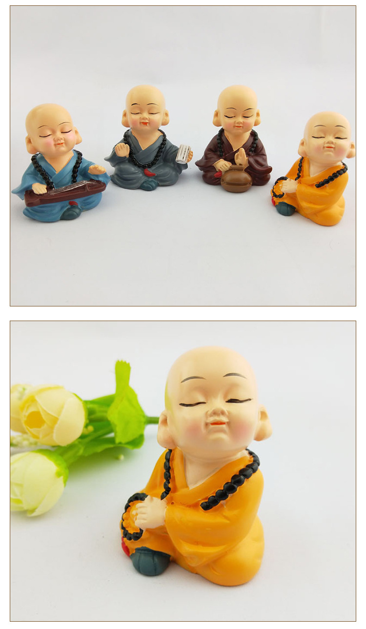 笑傲江湖和尚汽车摆件树脂工艺品 仪表台武术小和尚装饰详情9