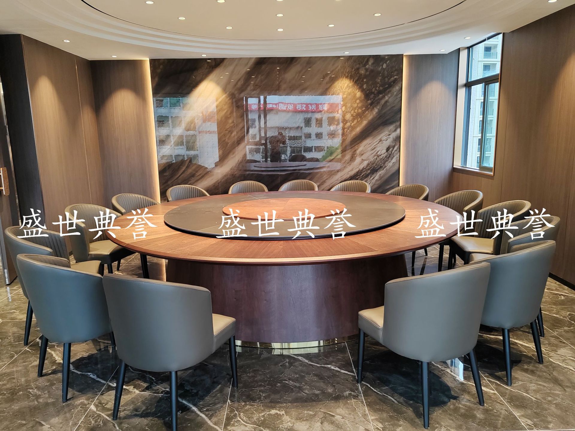 Foshan manufacturer wholesale light luxury dining tables and chairs, seafood Zizi electric tables and chairs, hotel private rooms, simple and modern soft-padded chairs pic 7